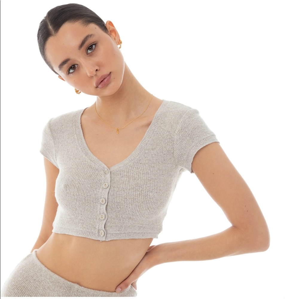 Are You Am I Dellal Top in Oatmeal in size S.